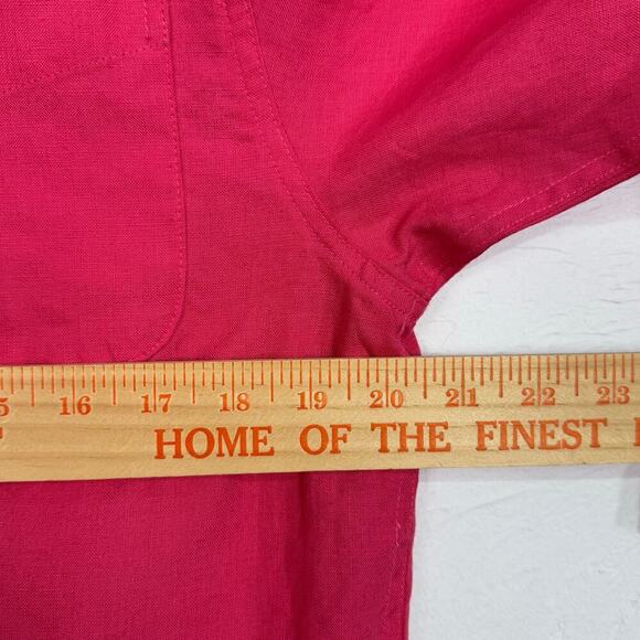 Vtg Ralph Lauren L/S Button up Tunic Top Size 8 Pink 100% Linen - Picture 6 of 9